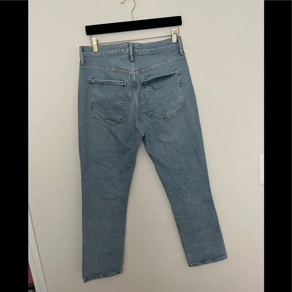 AGOLDE Riley High Rise Straight Crop Ankle Button Fly Size 30 - Picture 11 of 12